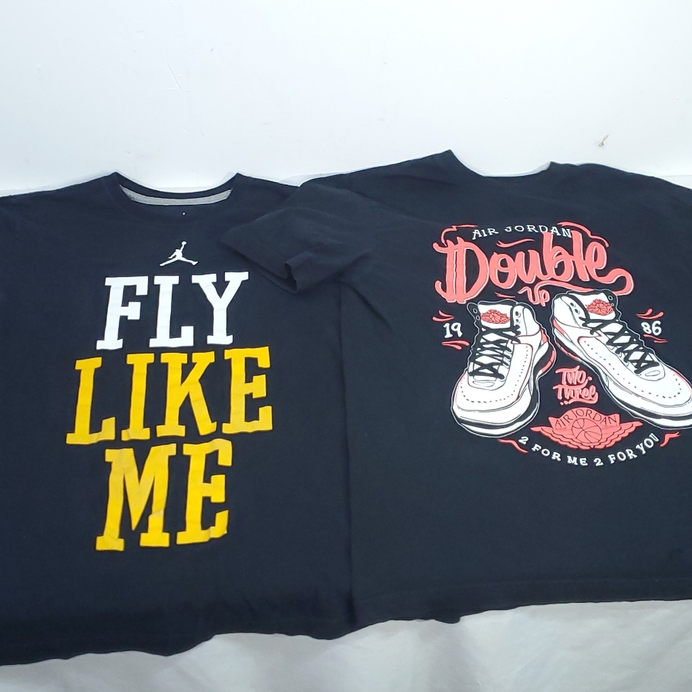 Lot Of 2 Air Jordan Medium Men's Black T-Shirts Basketball Jumpman